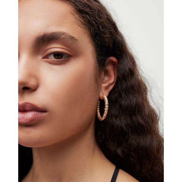 Allsaints Australia Womens Hana Beaded Hoop Earring Brass AU10-402